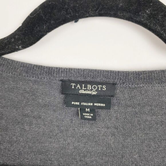 TALBOTS Gray Paisley Silk/Wool‎ Cardigan - Size M - Picture 3 of 4